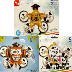 SET DE GLOBOS METALIZADO EGRESADOS 5 UNIDADES X 1